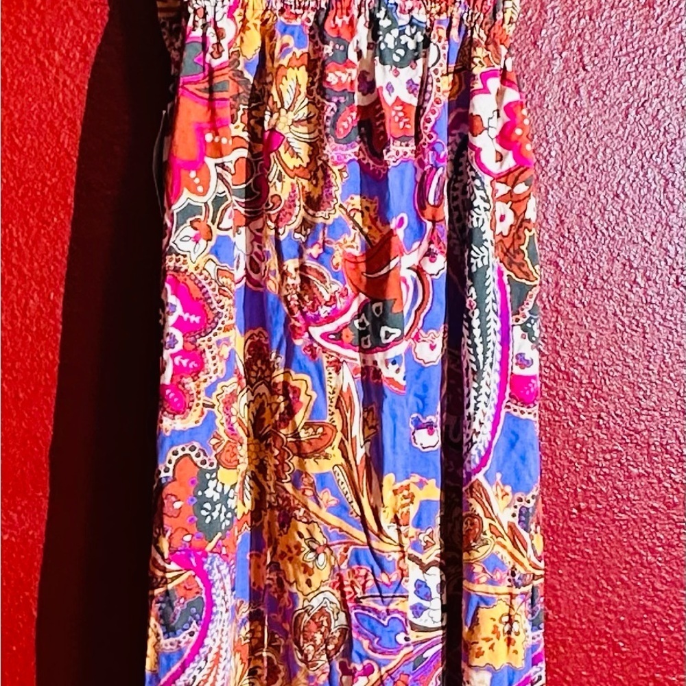 Maya Coral Colorful Keyhole Neck Maxi Dress-Small-NWT